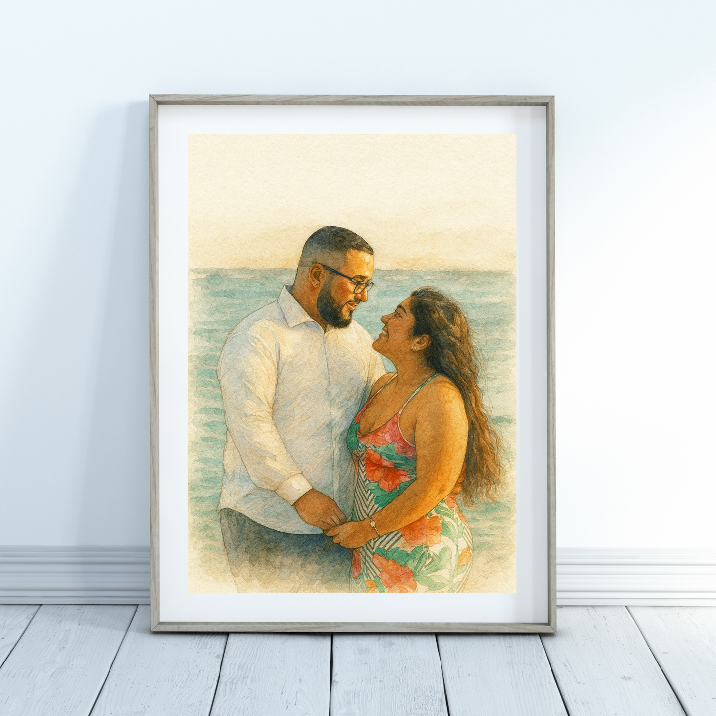 Personalized Watercolor Family Poster | Your Photo to Art