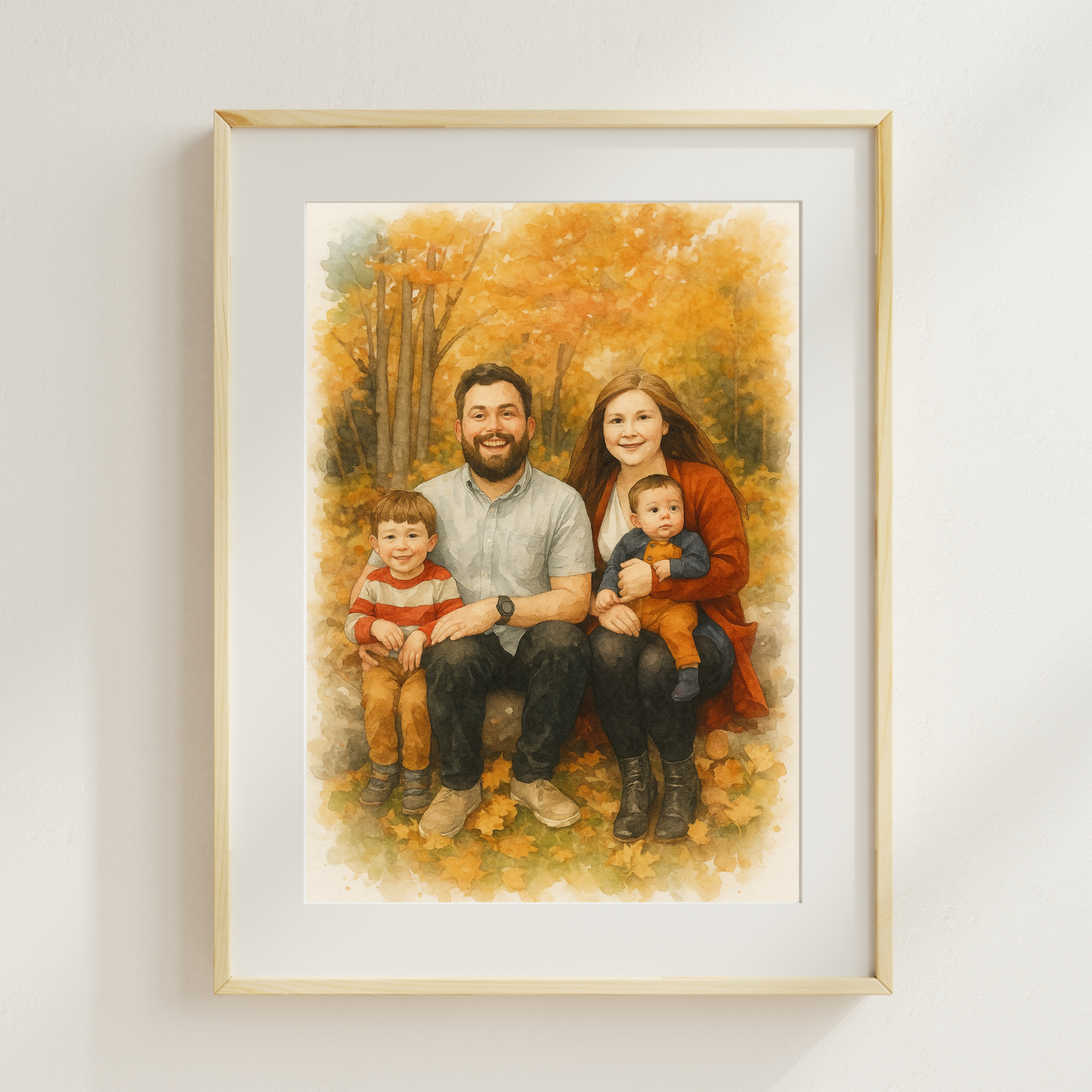 Personalized Watercolor Family Poster | Your Photo to Art