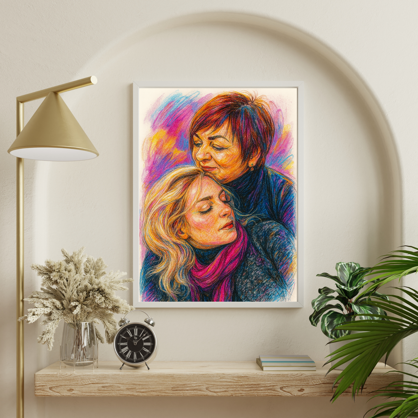 Personalized Whimsical Caricature Wooden Framed Poster