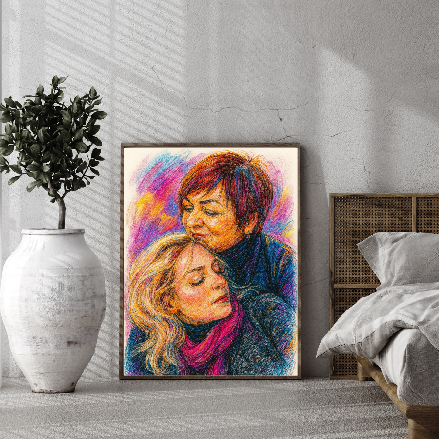 Personalized Whimsical Caricature Wooden Framed Poster